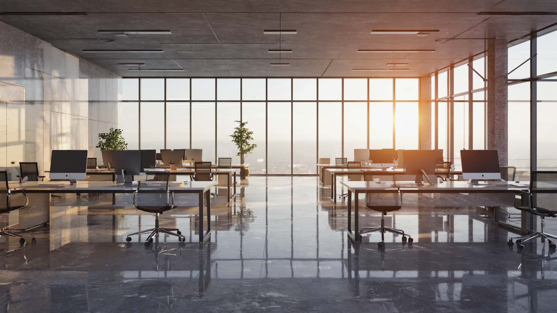 Makelloses Büro nach professioneller Reinigung