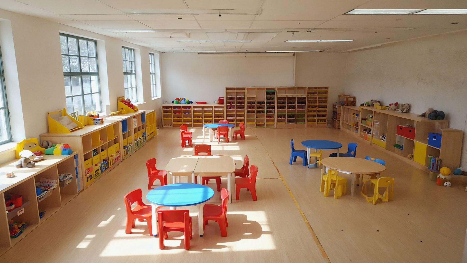 Sauberer Kindergartenraum nach professioneller Reinigung